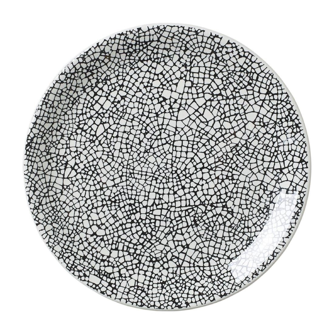 VV1045 Steelite Ink Crackle Black Coupe Plates 153mm (Pack of 12)