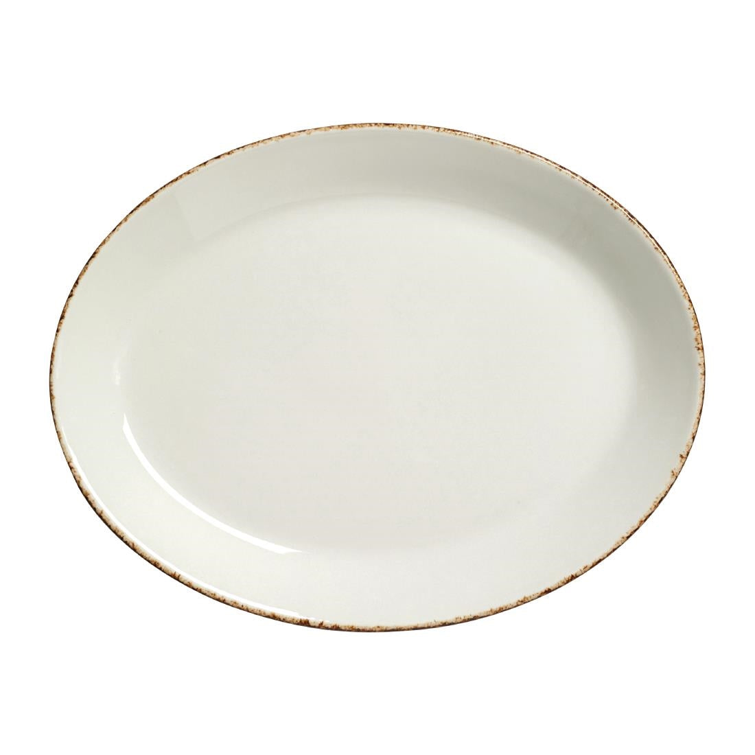 VV1315 Steelite Brown Dapple Oval Coupe Plates 202mm (Pack of 24)