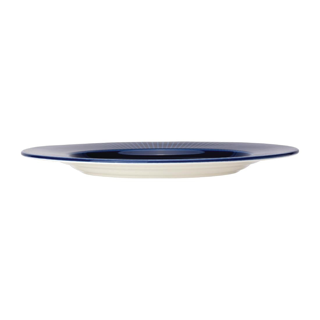 VV1801 Steelite Willow Azure Gourmet Plates Large Well Blue 285mm (Pack of 6)