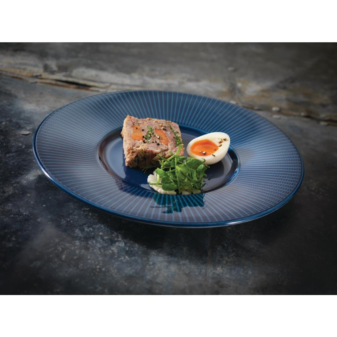 VV1802 Steelite Willow Azure Gourmet Plates Medium Well Blue 285mm (Pack of 6)