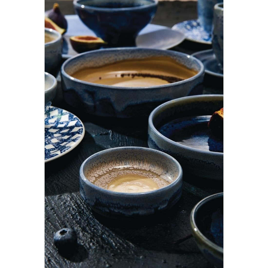 VV2459 Steelite Aurora Revolution Bluestone Round Stacking Trays 100mm (Pack of 12)