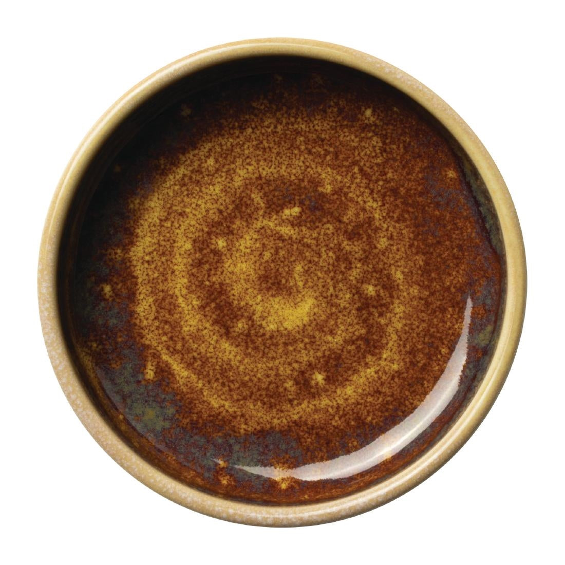VV2543 Steelite Aurora Vesuvius Amber Round Stacking Trays 100mm (Pack of 12)