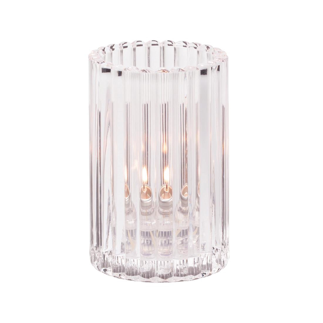 VV4024 Hollowick Vertical Rod Clear Cylinder 73mm x 118mm (Pack of 6)