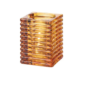 VV4026 Hollowick Horizontal Rib Block Amber Glass Lamp 73mm x 105mm (Pack of 6) - JD Catering Equipment Solutions Ltd