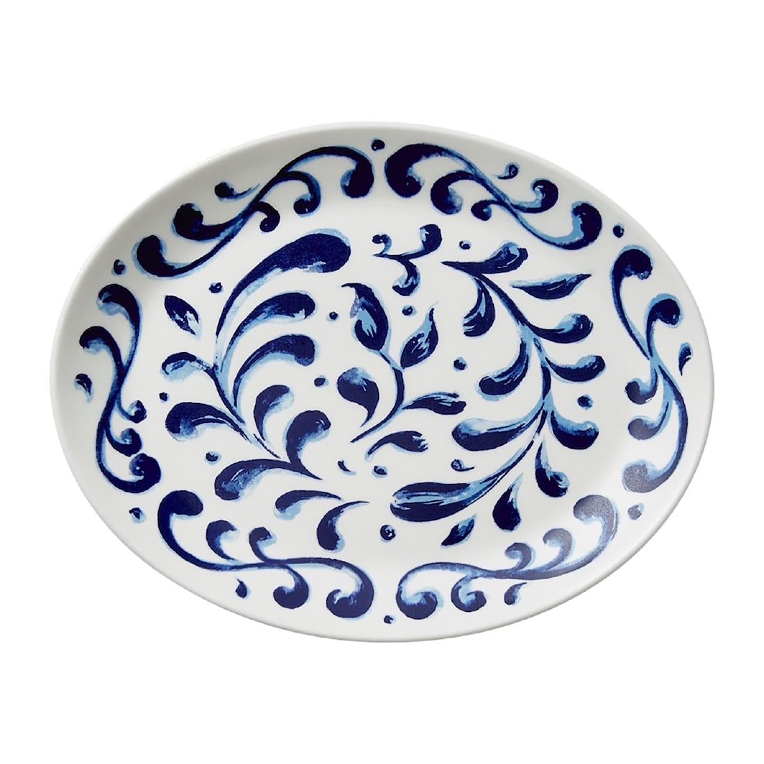 Steelite Messina Oval Coupe Plates Blue 255mm (12 Pack)