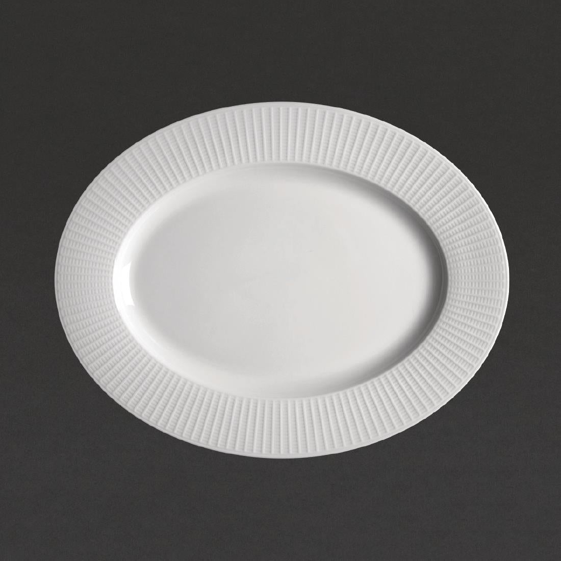 VV676 Steelite Willow Oval Plate. length 330mm. (Pack of 12)