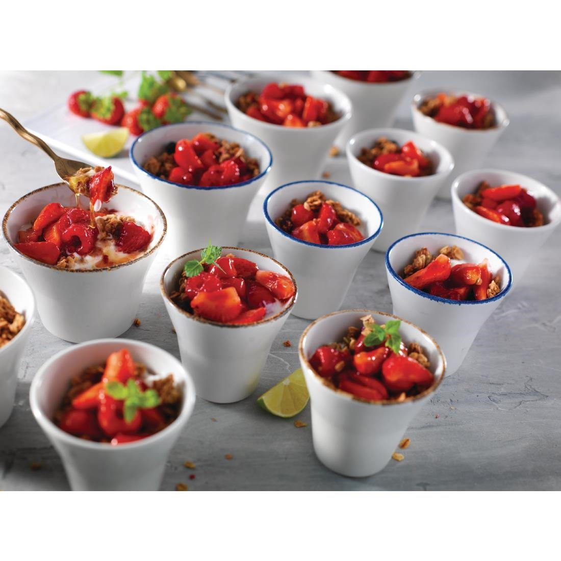 VV787 Steelite Brown Dapple Stackable Bowls 90mm (Pack of 12)