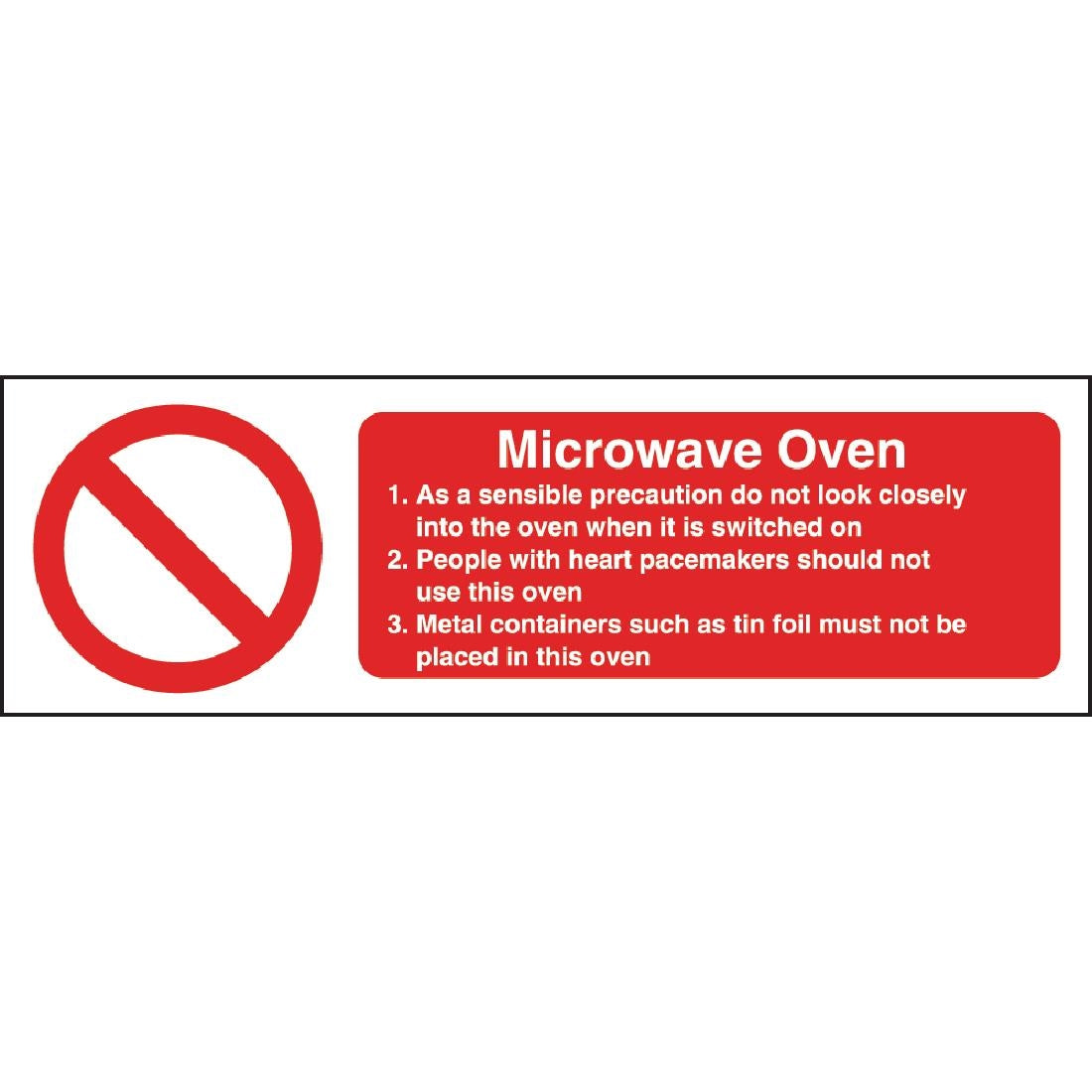 W231 Vogue Microwave Oven Safety Sign