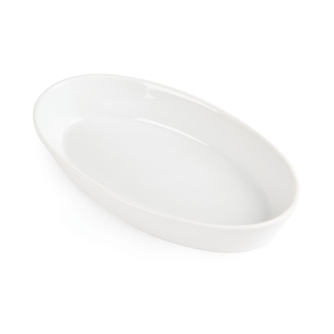 W418 Olympia Whiteware Oval Sole Dishes 195x 110mm (Pack of 6)