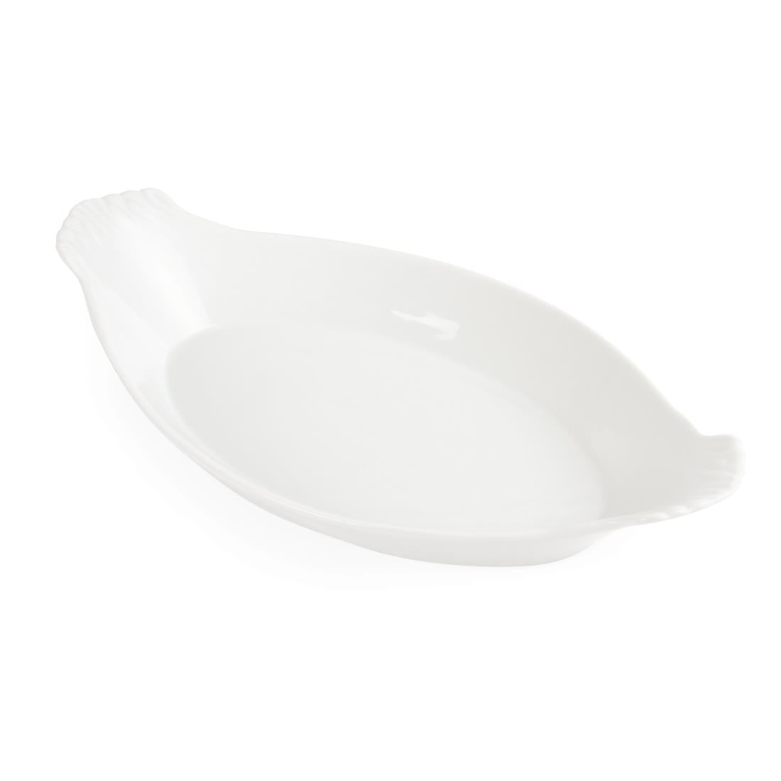 W423 Olympia Whiteware Oval Eared Dishes 320x 177mm (Pack of 6)