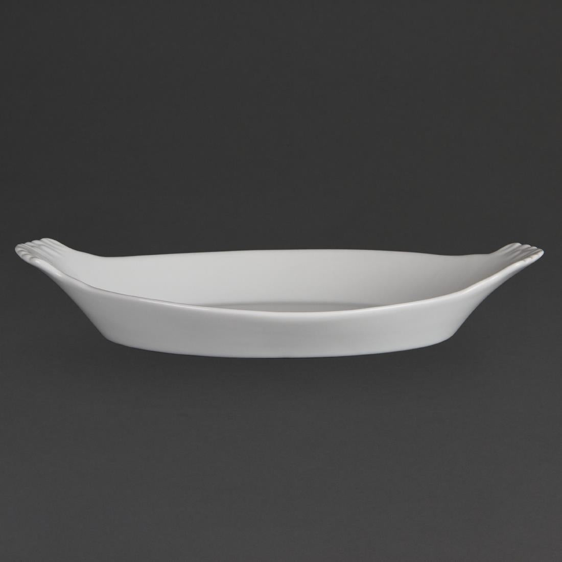 W423 Olympia Whiteware Oval Eared Dishes 320x 177mm (Pack of 6)