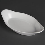 W427 Olympia Whiteware Oval Eared Dishes 229x 127mm (Pack of 6)