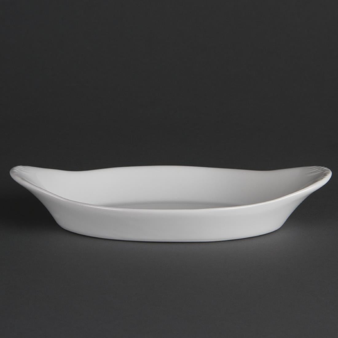 W427 Olympia Whiteware Oval Eared Dishes 229x 127mm (Pack of 6)
