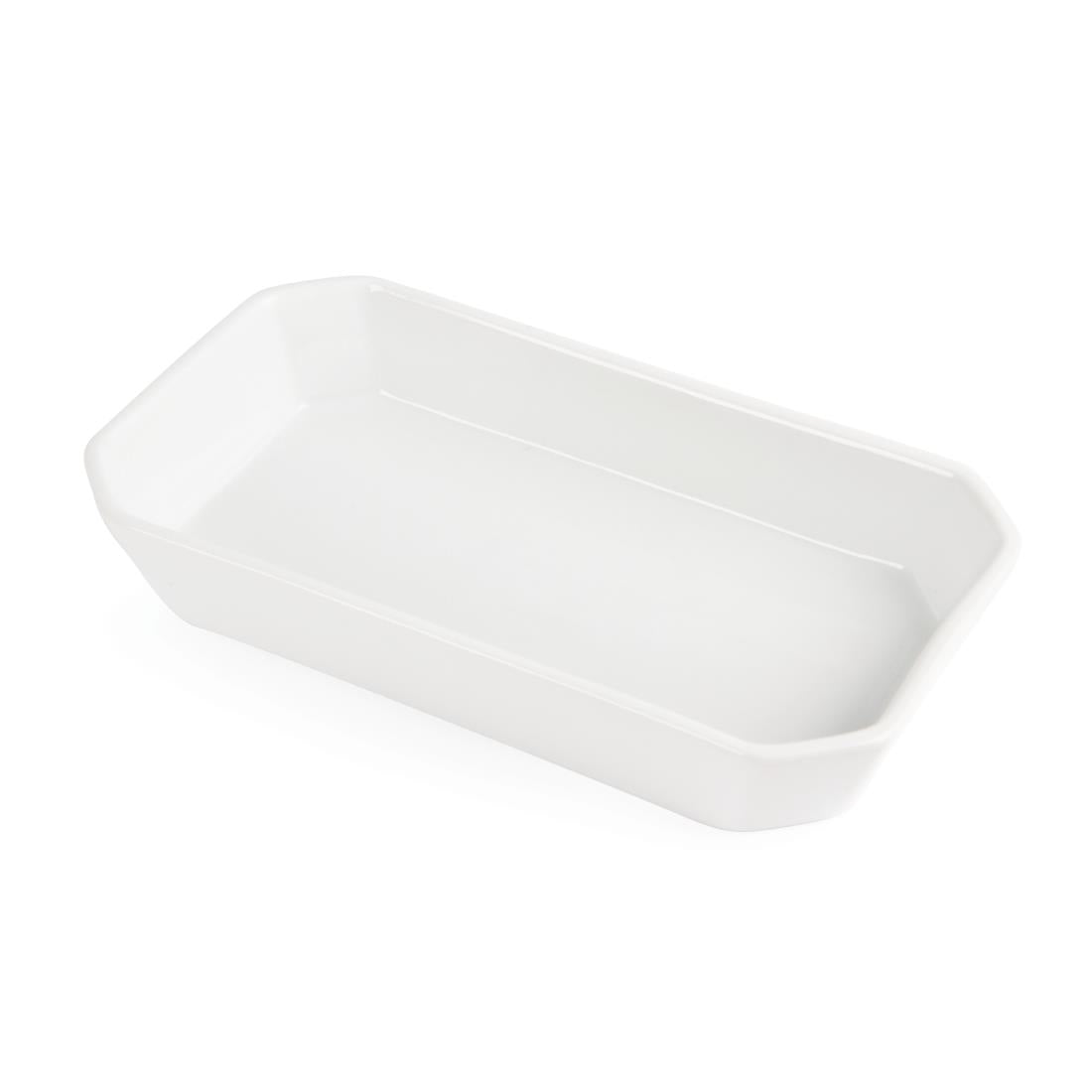 W438 Olympia Whiteware Oblong Hors d'Oeuvre Dishes 235x 122mm (Pack of 6)