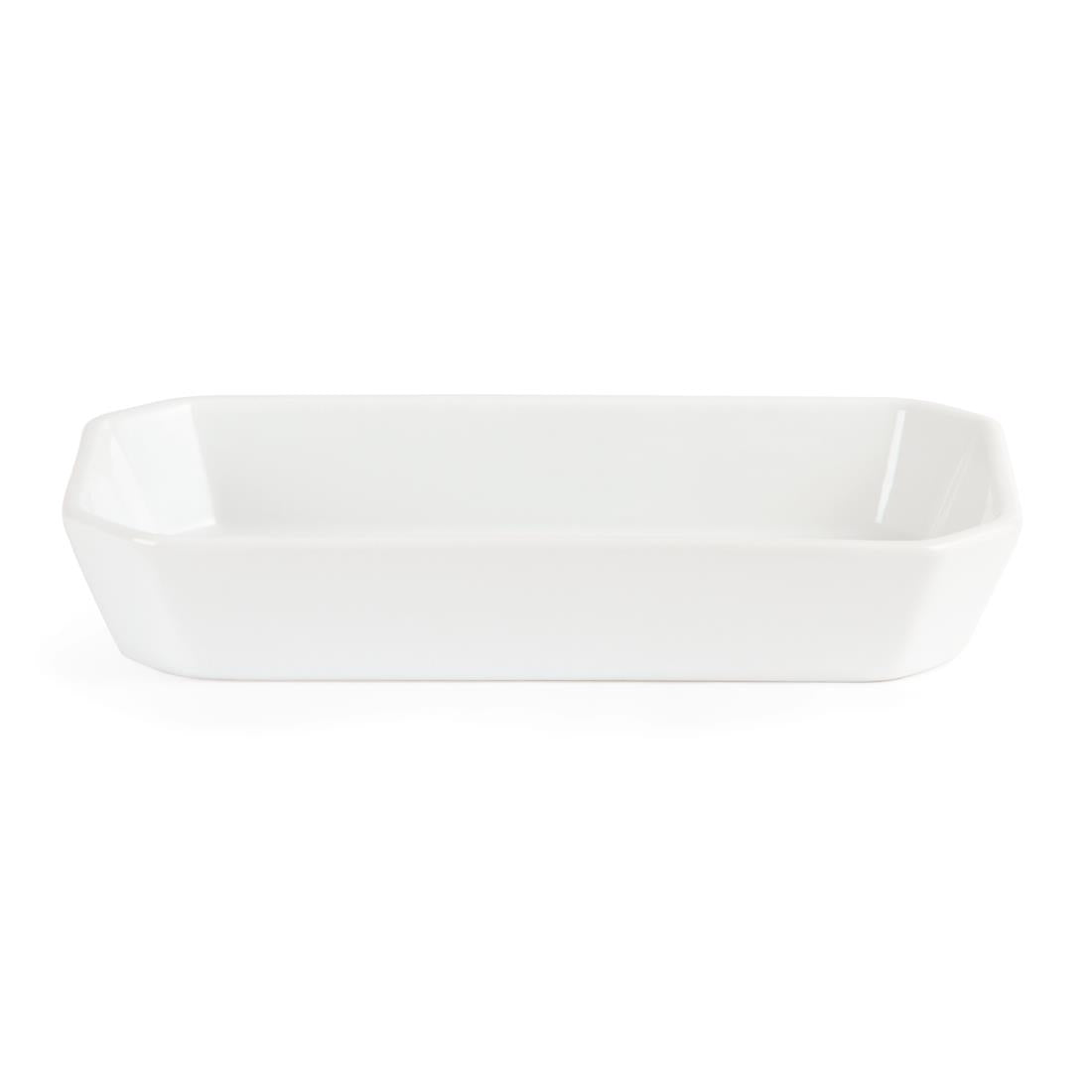W438 Olympia Whiteware Oblong Hors d'Oeuvre Dishes 235x 122mm (Pack of 6)