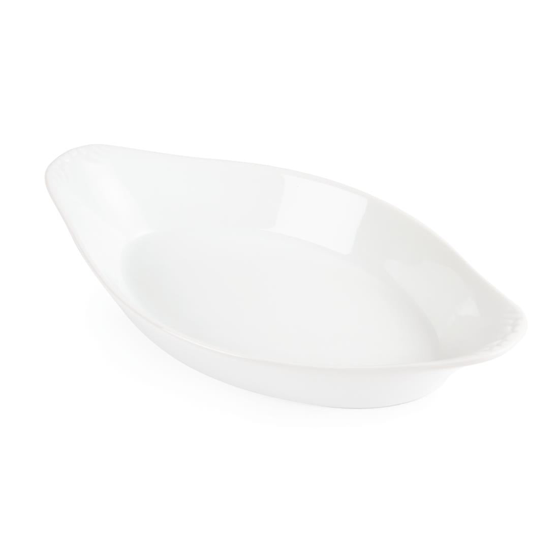 W440 Olympia Whiteware Oval Eared Dishes 262mm (Pack of 6)