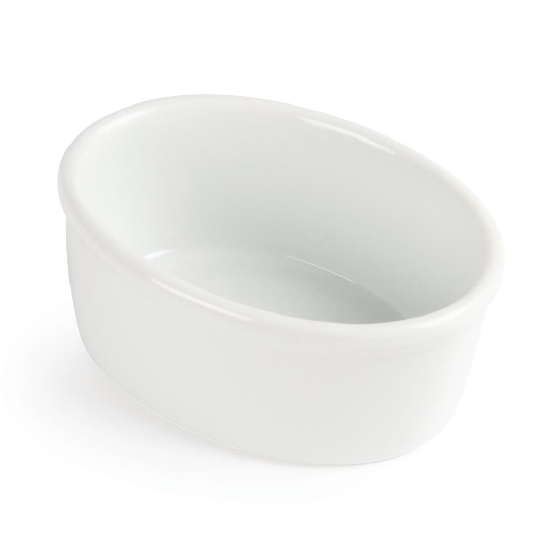 W445 Olympia Whiteware Oval Ramekins 105mm (Pack of 12)