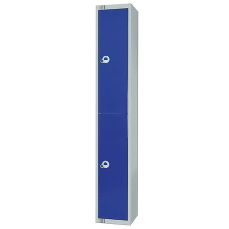 W945-CNS Elite Double Door Coin Return Locker with Sloping Top Graphite Blue - JD Catering Equipment Solutions Ltd