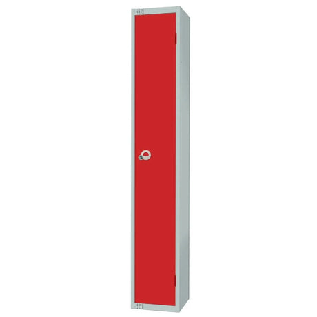 W949-CLS Elite Single Door Manual Combination Locker Locker Red with Sloping Top - JD Catering Equipment Solutions Ltd