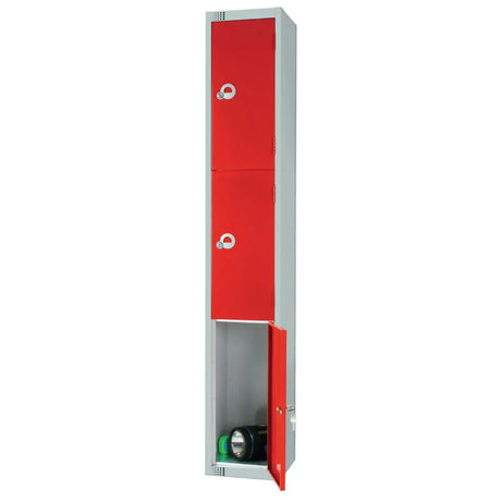 W951-CN Elite Three Door Coin Return Locker Red - JD Catering Equipment Solutions Ltd