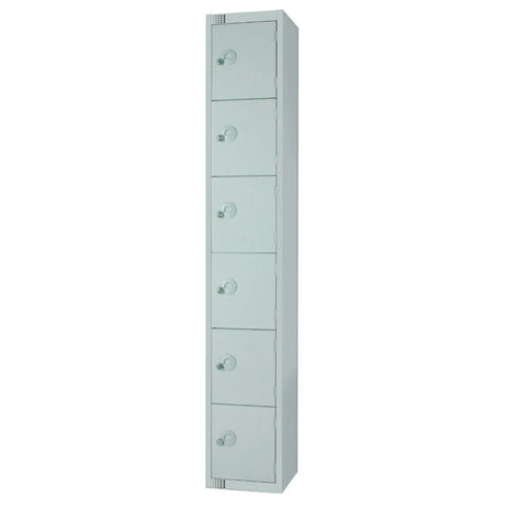 W963-CLS Elite Six Door Manual Combination Locker Locker Grey with Sloping Top - JD Catering Equipment Solutions Ltd