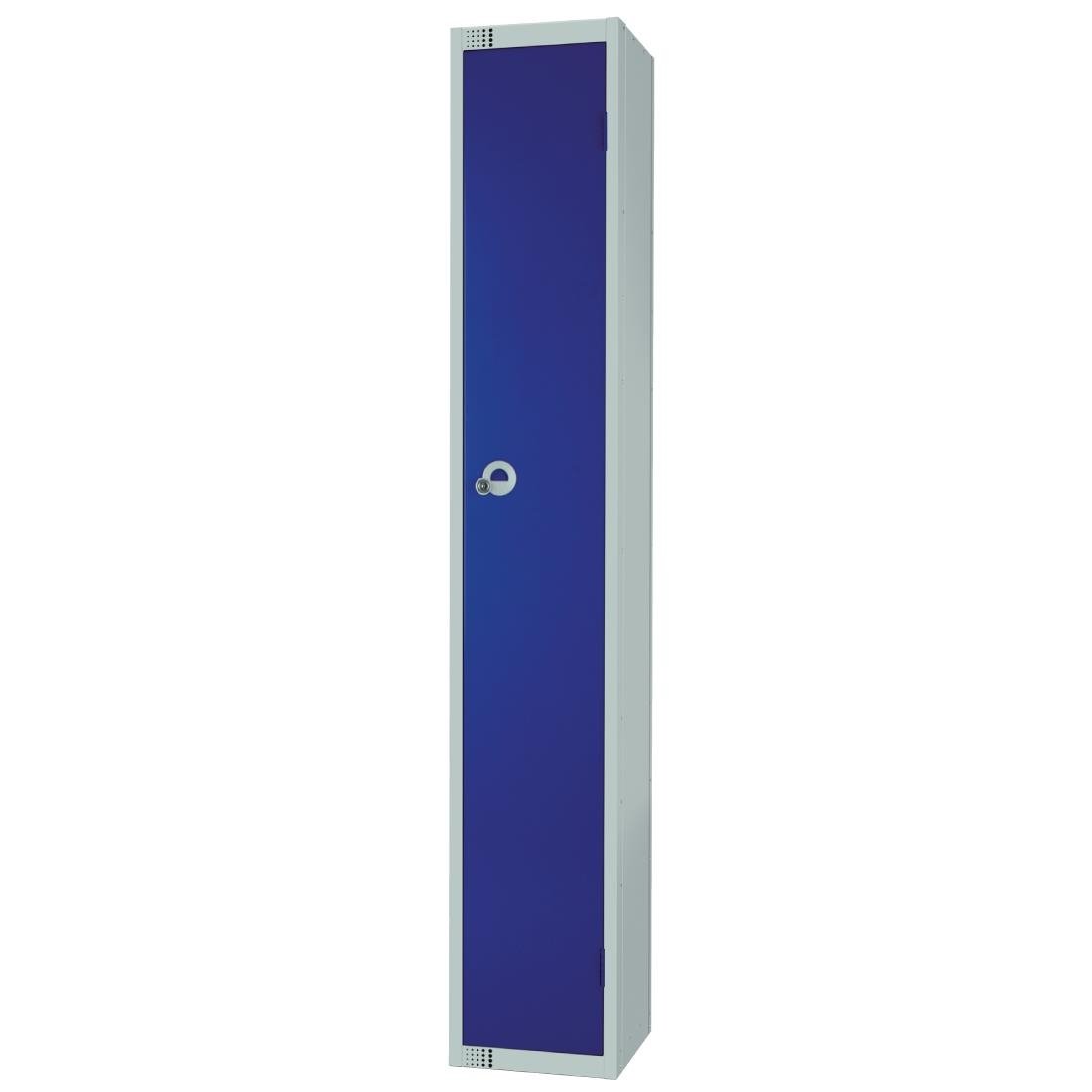 W974-CNS Elite Single Door Coin Return Locker with Sloping Top Blue