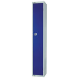 W974-CNS Elite Single Door Coin Return Locker with Sloping Top Blue