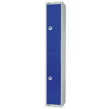 W975-CNS Elite Double Door Coin Return Locker with Sloping Top Graphite Blue