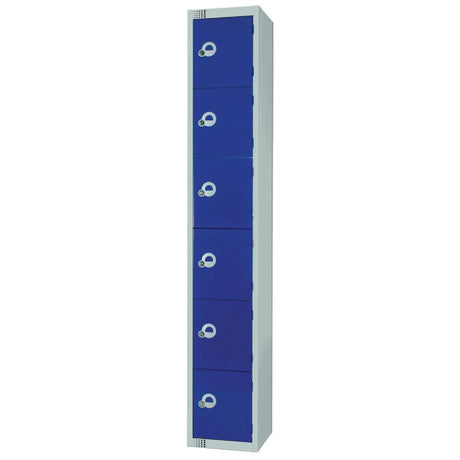 W978-CN Elite Six Door Coin Return Locker Blue - JD Catering Equipment Solutions Ltd