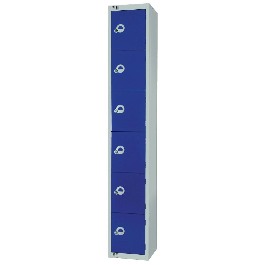 W978-ELS Elite Six Door Electronic Combination Locker with Sloping Top Blue
