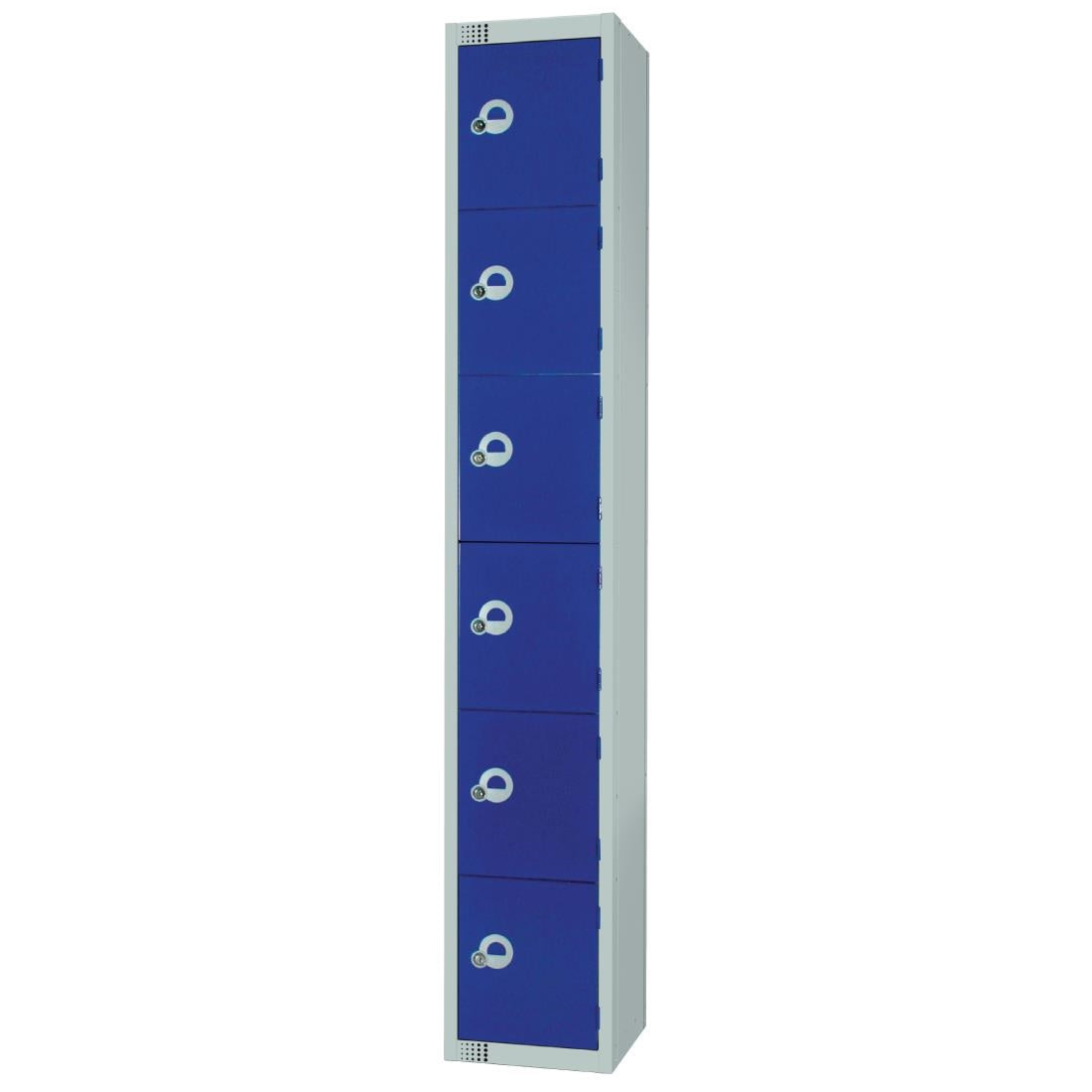W978-CLS Elite Six Door Manual Combination Locker Locker Blue with Sloping Top
