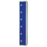 W978-CLS Elite Six Door Manual Combination Locker Locker Blue with Sloping Top
