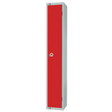 W979-CLS Elite Single Door Manual Combination Locker Locker Red with Sloping Top