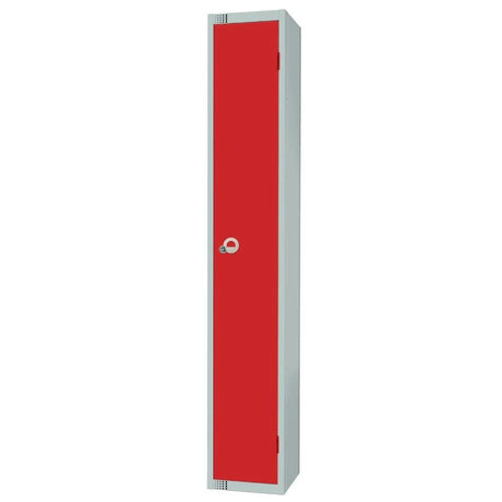 W979-CNS Elite Single Door Coin Return Locker with Sloping Top Red - JD Catering Equipment Solutions Ltd