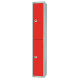 W980-ELS Elite Double Door Electronic Combination Locker with Sloping Top Red