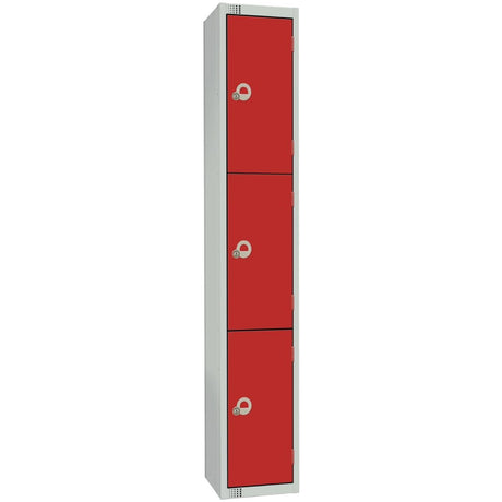 W982-CLS Elite Four Door Manual Combination Locker Locker Red with Sloping Top