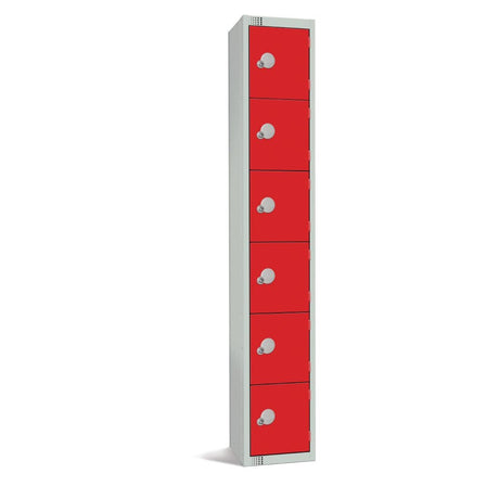 W983-P Elite Six Door Padlock Locker Red