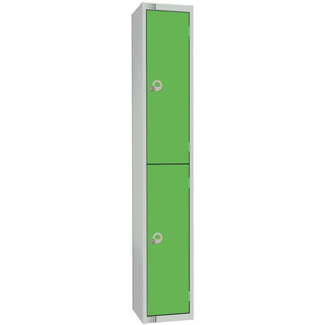 W985-ELS Elite Double Door Electronic Combination Locker with Sloping Top Green