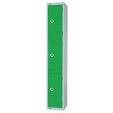W986-EL Elite Three Door Electronic Combination Locker Green