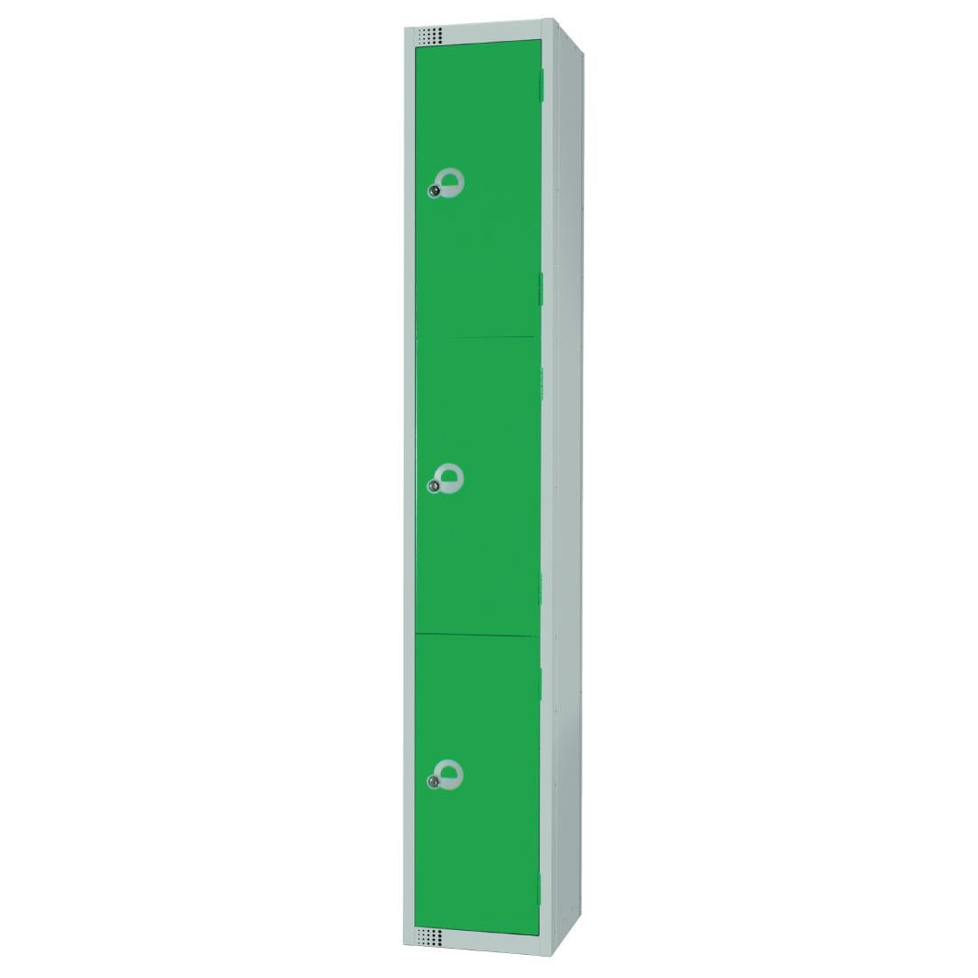 W986-CN Elite Three Door Coin Return Locker Green