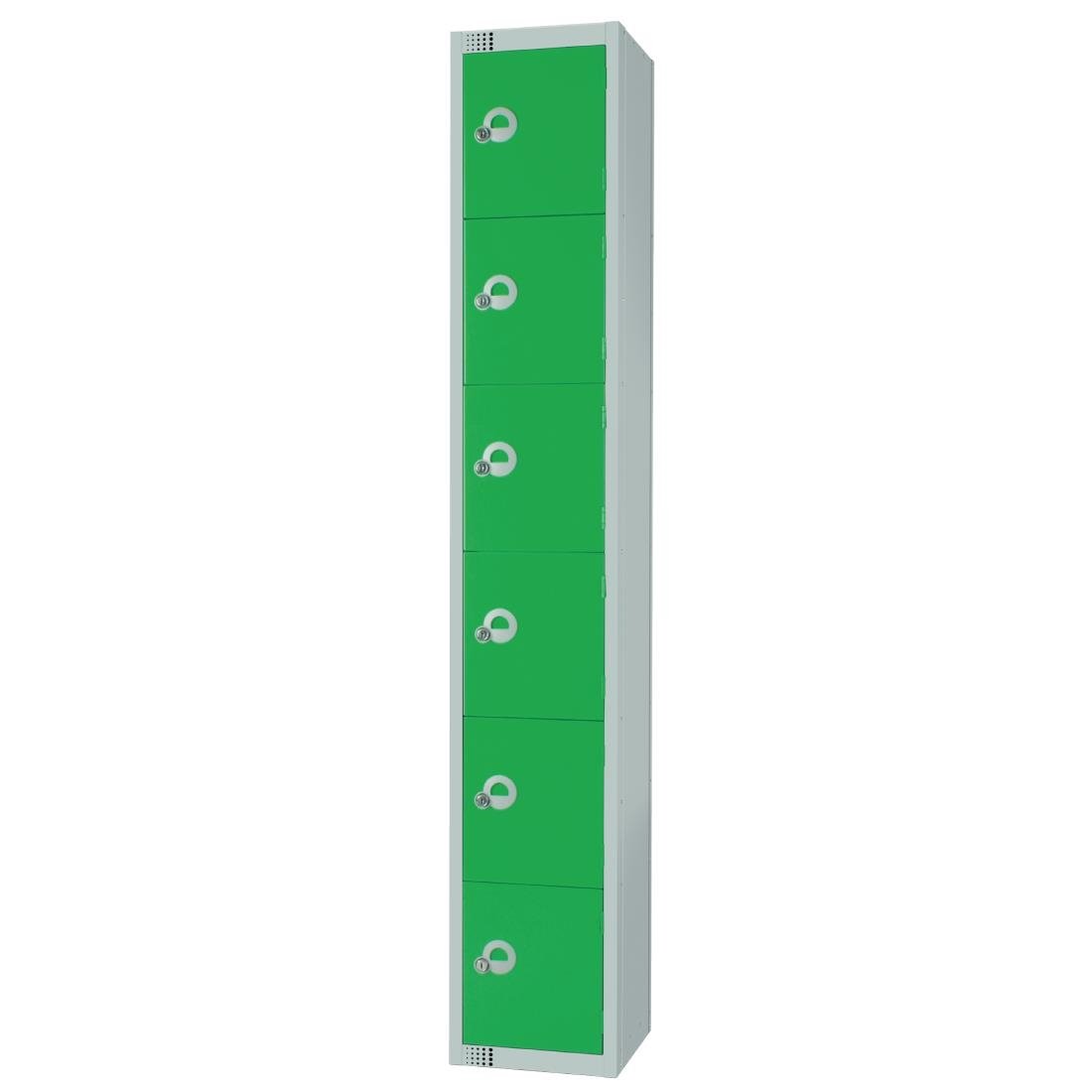 W988-ELS Elite Six Door Electronic Combination Locker with Sloping Top Green