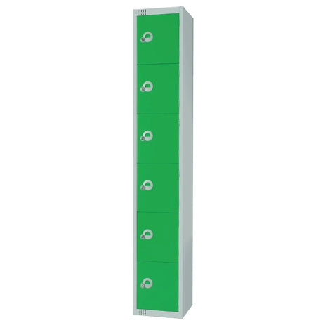 W988-CN Elite Six Door Coin Return Locker Green - JD Catering Equipment Solutions Ltd