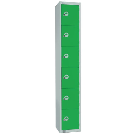 W988-EL Elite Six Door Electronic Combination Locker Green