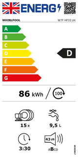 Whirlpool W7FHP33 Free Standing Dishwasher
