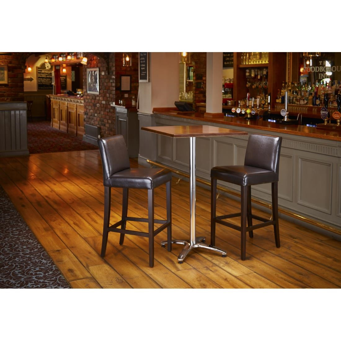 Bolero Pre-Drilled Square Table Top Dark Brown 700x700mm