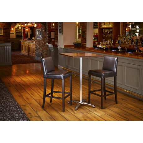 Bolero Pre-Drilled Square Table Top Dark Brown 700x700mm