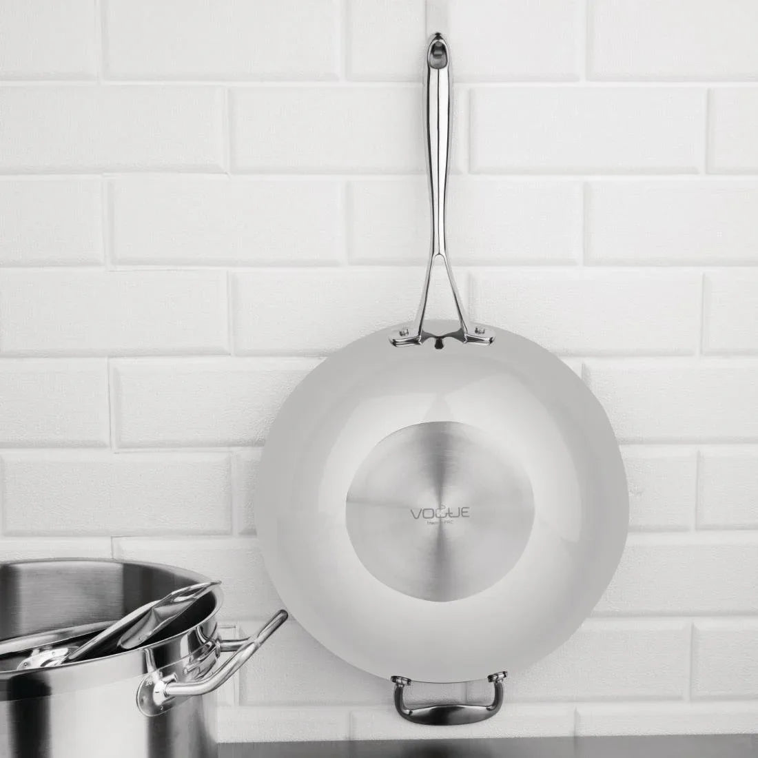 Y261 Vogue Tri Wall Wok Flat Base 305mm - JD Catering Equipment Solutions Ltd