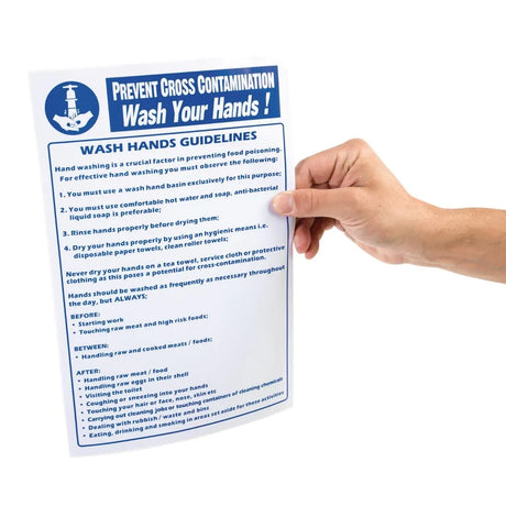 Y909 Vogue Prevent Cross Contamination Wash Hands Sign - JD Catering Equipment Solutions Ltd