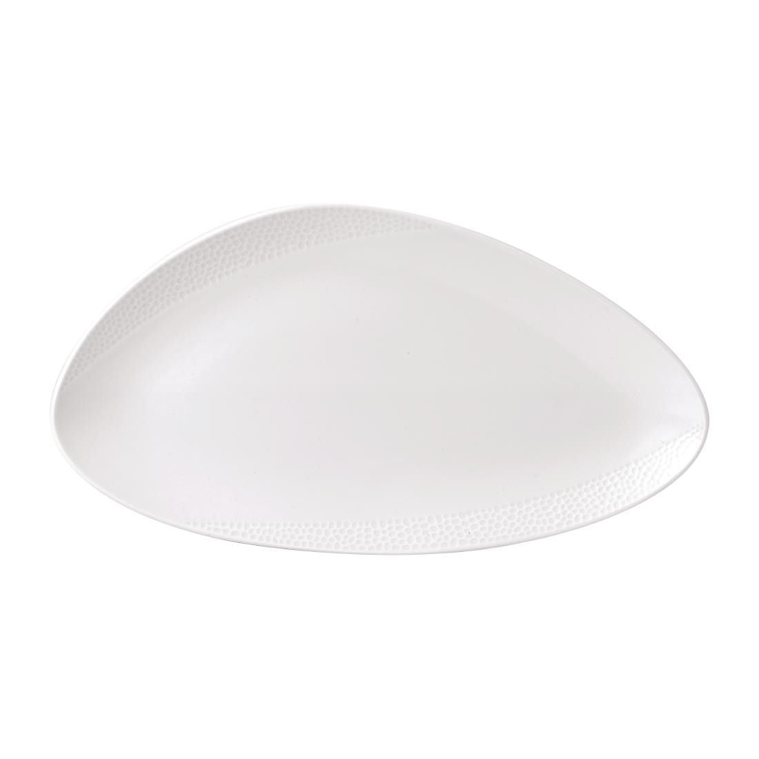 FE994 Isla White Chefs' Triangle Plate 13 3/4 x 7 3/8 " (Box 6)