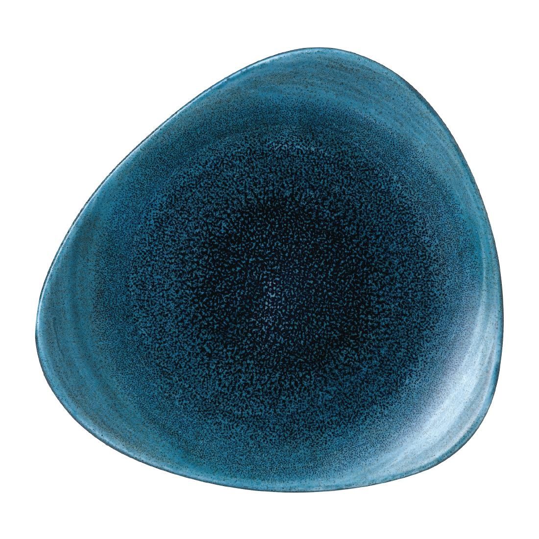FJ973 Stonecast Aqueous Lagoon Triangle Plate 7 3/4 " (Box 12)
